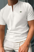 Bestselling item! Men's embroidered zip-up collar T-shirt